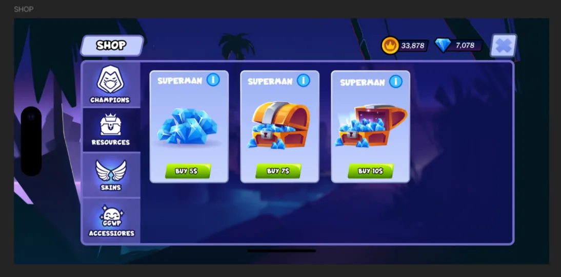 Mobile game UI kit — buttons, icons and interface components — Figma