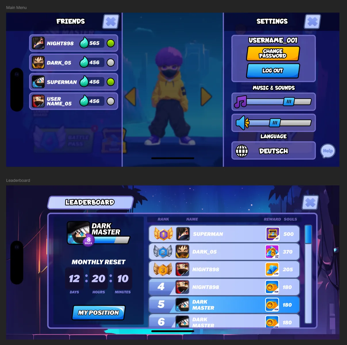 Casual mobile game UI concept — Clash Royale Brawl Stars inspired design