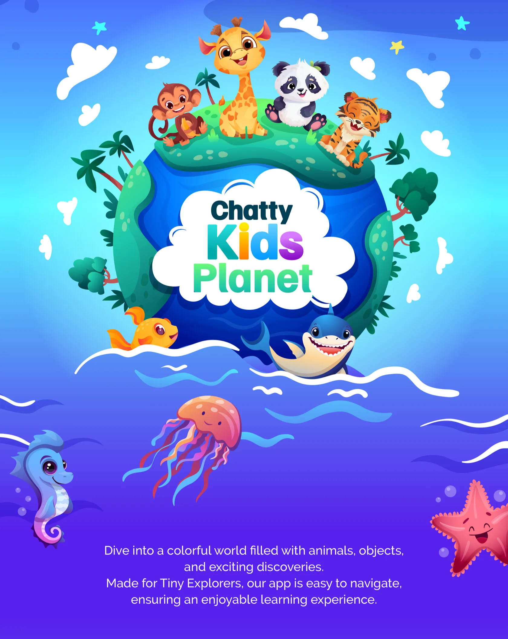 Children educational app UI/UX design — toddler-friendly interface