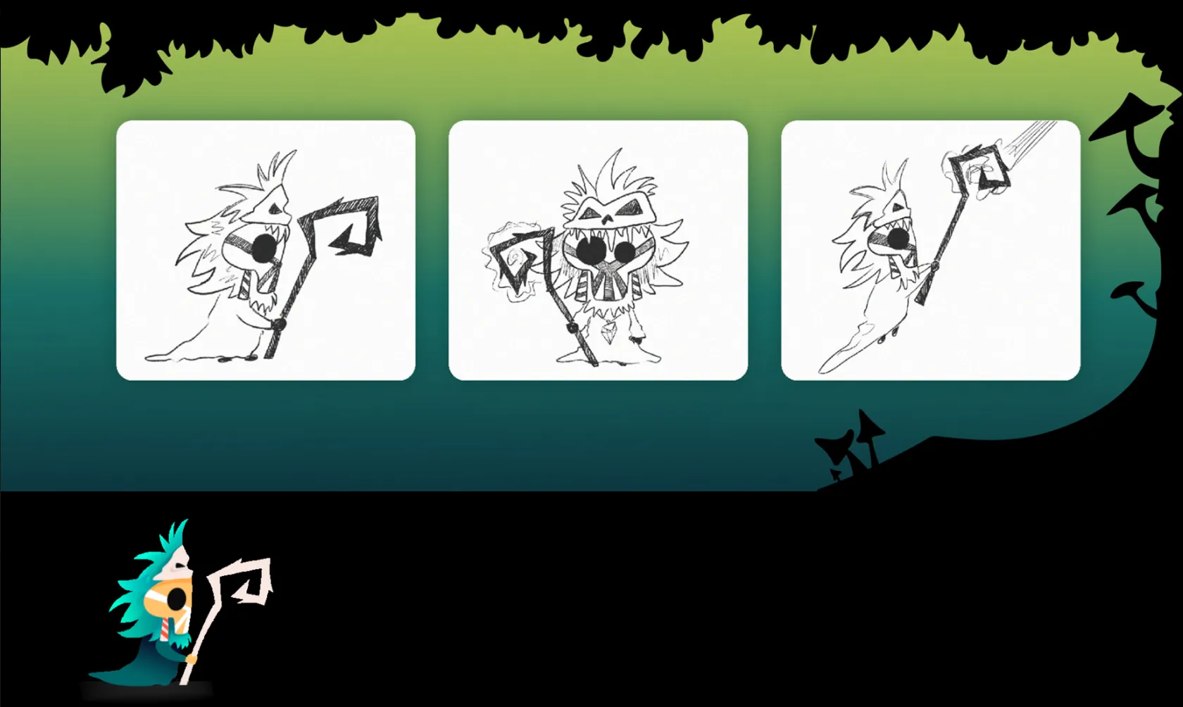 Fantasy RPG game art — shaman character illustration for mobile game