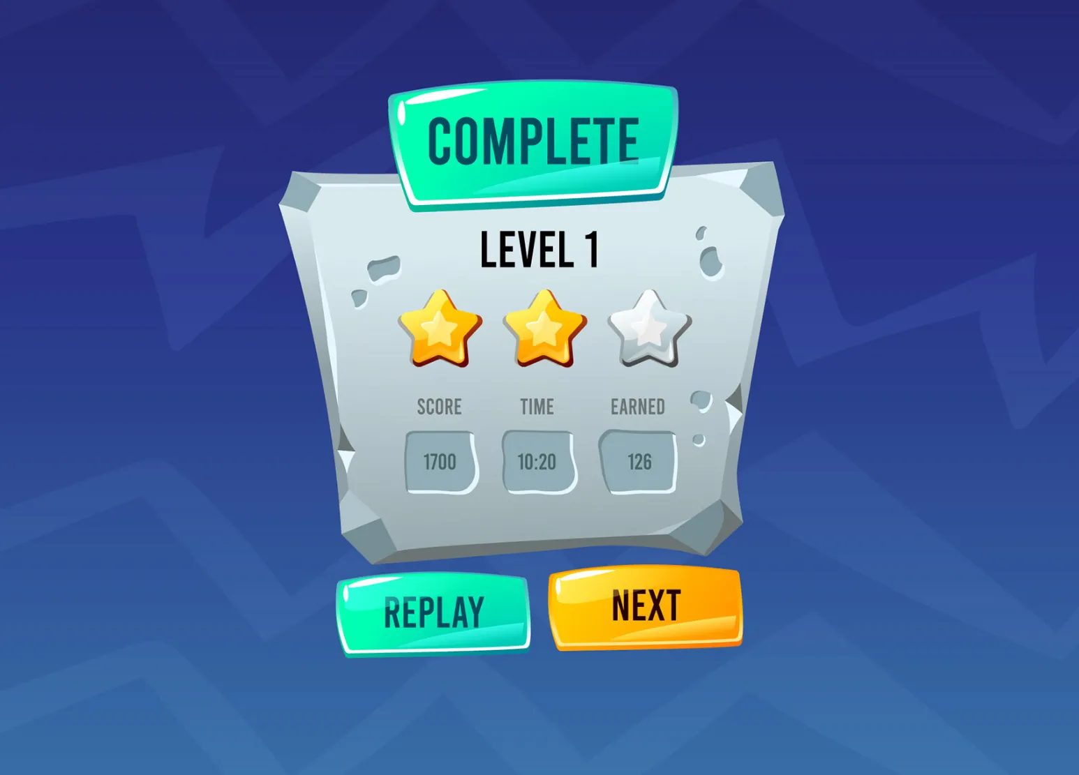 Mobile RPG UI screens — complete game interface design example